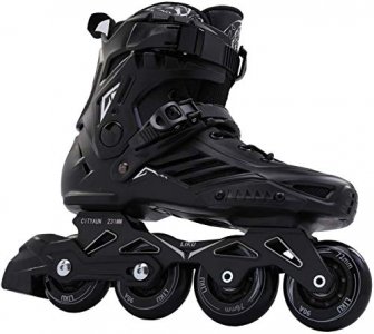 LIKU Fitness Professional Inline Skates Women Men Adult Youth Black (Men 6,Women 7)
