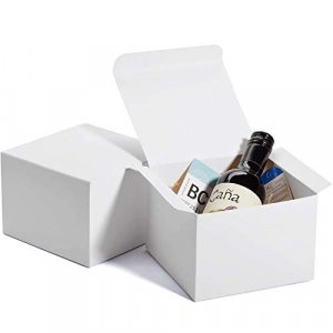 Mesha 100-Pack White Gift Boxes 6x6x4, Gift Boxes with Lids, Bridesmaid Proposal Box, Groomsmen Proposal, Gift Boxes for Presents, Cupcake, Wedding,
