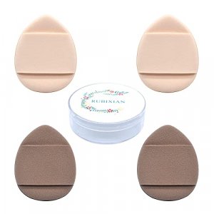 RUBIXIAN Finger Puff, 4 Pcs Mini Makeup Puff, Super Soft Beauty Makeup Tools, Latex-free Blending Sponge, Suitable For Foundation, Concealer, Repair
