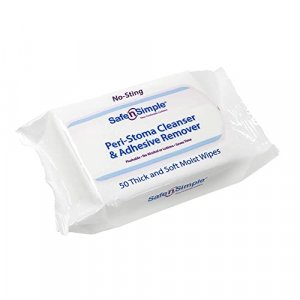 Safe n' Simple Adhesive Remover Wipes, Flushable & Easy to Use No-Sting Skin Prep Wipes, 50 x Alcohol -Free Wipes