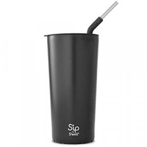 S'ip by S'well Stainless Steel Takeaway Tumbler - 24 Fl Oz - Black Licorice - Double-Layered Vacuum-Insulated Travel Mug Keeps Drinks Cold for 16 Hou