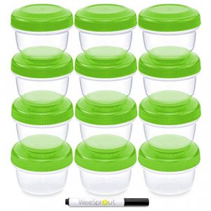 Samuelworld Baby Food Storage Container, 12 Portions x 2.5oz - BPA Free  Silicone Freezer Tray with Clip-On Lid for Breast Milk Storage, Homemade  Baby