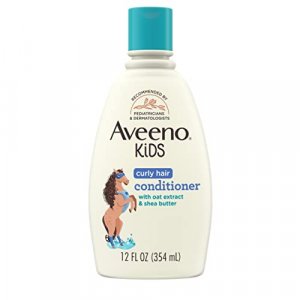 Aveeno Kids Curly Hair Conditioner with Oat Extract & Shea Butter, Gently Nourishes & Hydrates for Defined Curls, Tear-Free & Suitable for Sensitive 