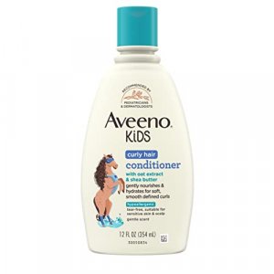 Aveeno Kids Curly Hair Conditioner with Oat Extract & Shea Butter, Gently Nourishes & Hydrates for Defined Curls, Tear-Free & Suitable for Sensitive 