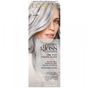 L'Oreal Paris Le Color Gloss One Step In-Shower Toning Hair Gloss, Neutralizes Brass, Conditions & Boosts Shine, Silver, 4 Oz