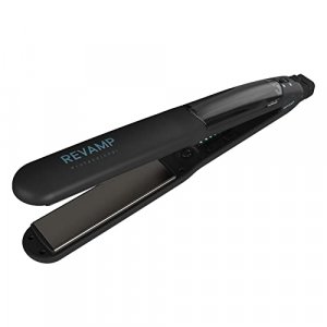 Revamp Progloss MoistureCare 1.25-Inch Flat Iron Hair Straightener Steam Hair Straightener with Keratin, Argan & Coconut Oil Infused Ceramic & Ionic 