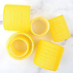 Drybar High Tops Self-Grip Rollers, Yellow, 3 Medium & 3 Large Count