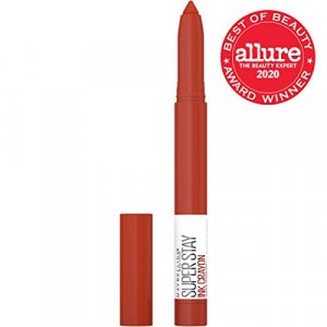 Maybelline Super Stay Ink Crayon Lipstick, Precision Tip Matte Lip Crayon with Built-in Sharpener, Longwear Up To 8Hrs, Reach High, Rosey Mauve, 0.04
