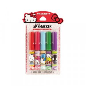 Lip Smacker Liquid Flavored Lip Gloss Friendship Pack |Tropical Punch,  Watermelon, Cotton Candy, Sugar, Strawberry | Stocking Stuffer | Christmas