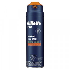 Gillette PRO Shaving Gel For Men Cools To Soothe Skin And Hydrates Facial Hair, 7oz, ProGlide Sensitive 2 in 1 Shave Gel