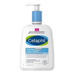 Cetaphil Cream to Foam Face Wash, Hydrating Foaming Cream Cleanser, 16 oz, For Normal to Dry, Sensitive Skin, with Soothing Prebiotic Aloe, Hypoaller