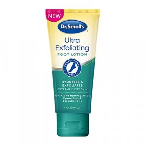 Dr. Scholl's Ultra Exfoliating Foot Lotion Cream with Urea for Dry Cracked Feet Heals and Moisturizes for Healthy Feet, 3.5 Oz