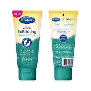 Dr. Scholl's Ultra Exfoliating Foot Lotion Cream with Urea for Dry Cracked Feet Heals and Moisturizes for Healthy Feet, 3.5 Oz