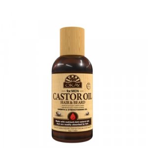 OKAY | Men's Castor Oil Beard and Hair Growth Oil | For All Hair Types & Textures | Stimulates Hair Growth | Readily Absorbed | Free of Silicone & Pa
