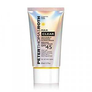 Peter Thomas Roth | Max Clear Invisible Priming Sunscreen Broad Spectrum SPF 45 | Makeup Primer with SPF, Water-Resistant Sunscreen Gel with Silky Fi
