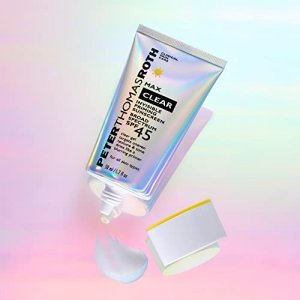 Peter Thomas Roth | Max Clear Invisible Priming Sunscreen Broad Spectrum SPF 45 | Makeup Primer with SPF, Water-Resistant Sunscreen Gel with Silky Fi