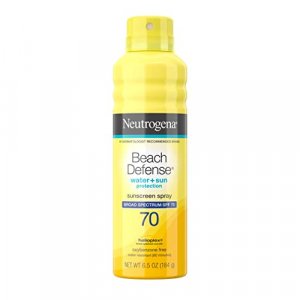 Neutrogena Beach Defense Spray Sunscreen with Broad Spectrum SPF 70 Fast Absorbing Sunscreen Body Spray Mist Water Resistant Oil Free UVAUVB Sun Prot