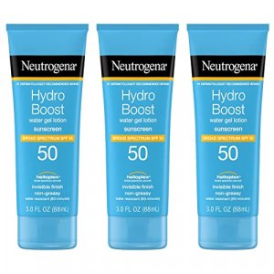 Neutrogena Hydro Boost Water Gel Sunscreen Lotion with Broad Spectrum SPF 50, Water-Resistant Hydrating Body Sunscreen, Non-Greasy, Hyaluronic Acid,