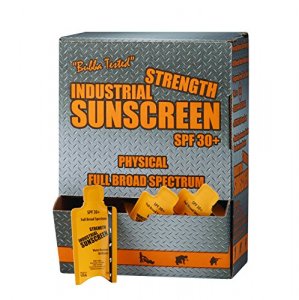 Box of 100-5ML Packet Industrial Zinc Oxide Sunscreen SPF30+, Full Broad Spectrum, Rubs in Clear, Protects Immediately, 80-min Water Resistance. Anti