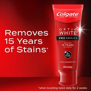 Colgate Optic White Pro Series Whitening Toothpaste with 5% Hydrogen Peroxide, Stain Prevention, 3 oz Tube