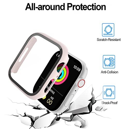 For Samsung Galaxy Watch 6 40mm Tempered Glass Protector Screen Case Bling  Crystal Diamond Full Hard PC Ultra-Thin Scratch Resistant Protective Cover,  Clear 