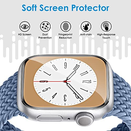 Uniqueme 8 Pack For Apple Watch Series 8 7 Screen Protector 41Mm