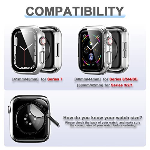 JETech Case with Screen Protector Compatible with Apple Watch Series 8 7  45mm