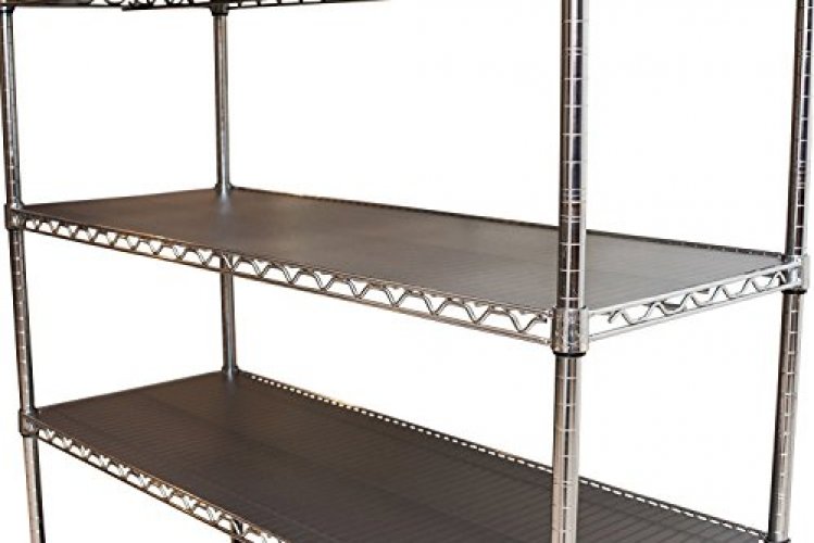 Shelf Liners for Wire Shelf System - Set of 4 in Graphite - 14 x 36 inch -  Plastic Wire Shelving Shelf Mats