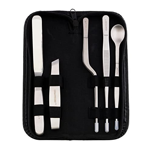 CREATIVECHEF Professional Chef Plating Kit, 7 Piece Culinary Plating Set,  Black, Stainless Steel (7 Piece, Black)