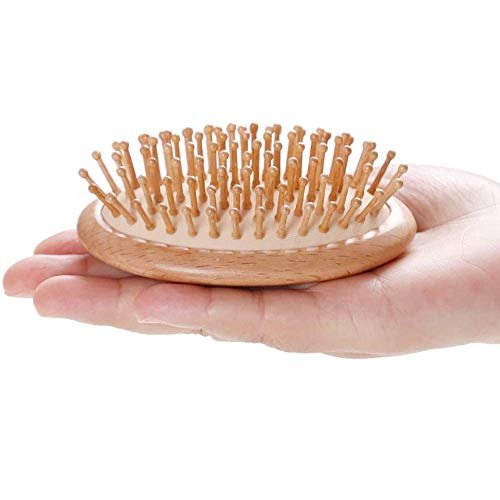 Hair Brush , Wood Pig Bristle Hair Brush, No Handle Design, Easily