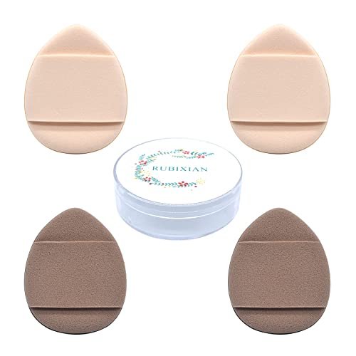 RUBIXIAN Finger Puff 4 Pcs Mini Triangle Makeup Puff for women Super Soft  Beauty Makeup Tools Suitable for Loose and Body Powder (4 Color 1 Set)