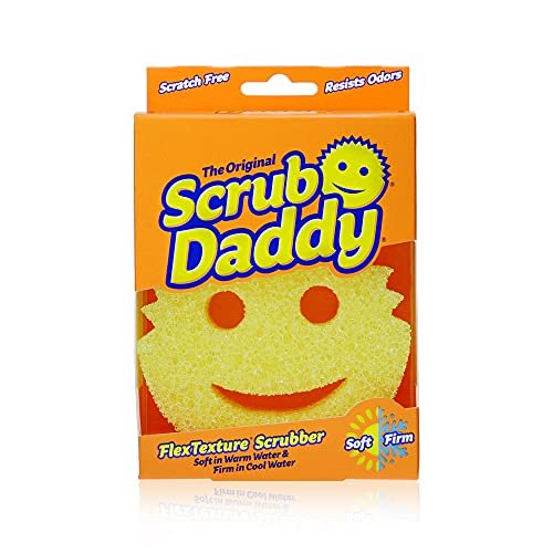  Scrub Daddy-The Original Scrub Daddy - FlexTexture Sponge, Soft  in Warm Water, Firm in Cold, Deep Cleaning, Dishwasher Safe, Multi-use,  Scratch Free, Odor Resistant, Functional, Ergonomic, 1ct : Health &  Household