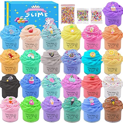 Butter Slime Kit 14 pack for Party Favors, Soft, Scented & Non-Sticky,  Birthday