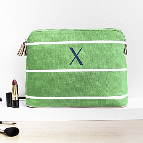 Cathy's Concepts Personalized Striped Cosmetic Bag, Green, Letter X -  Imported Products from USA - iBhejo