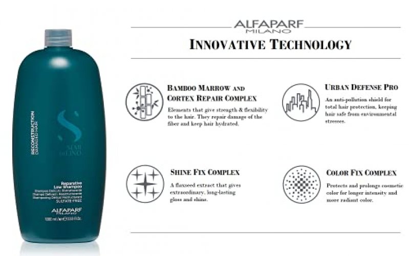 Alfaparf Milano Semi Di Lino Reconstruction Reparative Shampoo for Damaged  Hair - Sulfate, SLS, Paraben and Paraffin Free - Safe on Color Treated Hai  - Imported Products from USA - iBhejo