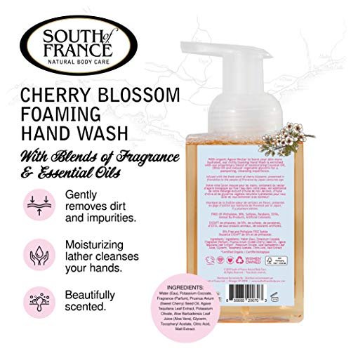 South Of France Natural Body Care Foaming Hand Soap 8Oz - Foam Hand Wash  (Cherry Blossom, 1 Bottle) - Imported Products from USA - iBhejo