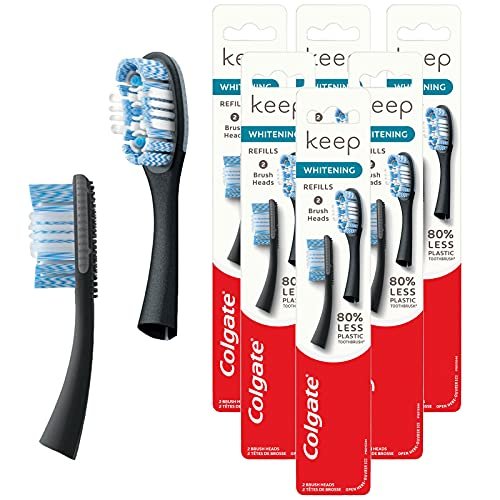 Colgate Keep Toothbrush Refill Heads, Whitening, 6 Packs Of 2 Refill