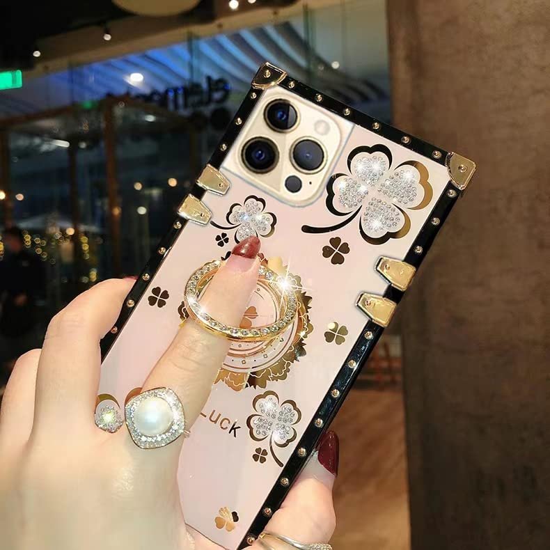 Diamonds Leather Square Trunk Box Phone Case Cover For iPhone 11