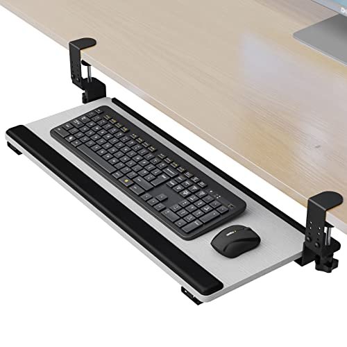 Eqey Keyboard Tray Under Desk, Height Adjustable Keyboard Tray ...