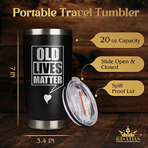 Gifts for Men Women Him Her,Old Lives Matter Tumbler,Stocking Stuffers