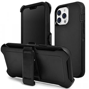 Belt-Clip Holster Case Compatible with iPhone 14 Pro Max, 3-Layer Super Heavy Duty Body Cover, Shock Protection/Dust Proof/Drop Proof Designed for iP