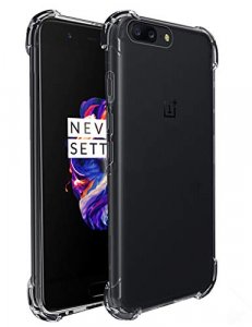 iCoverCase Compatible with OnePlus 5 Case, Crystal Clear Soft TPU Shock Absorption Bumper Slim Thin Cover Case -Clear