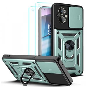 SunStory for OnePlus Nord N20 5G Case [ Not Fit Oneplus Nord N200 5G ] with HD Screen Protector [2 Packs] and Kickstand and Slide Camera Cover,Dual L