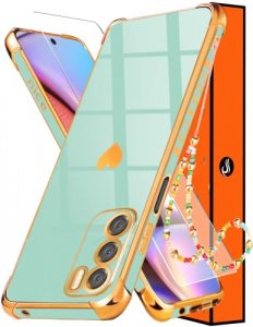 Likiyami (2in1) for Motorola Moto G Stylus 5G 2022 Case Heart Women Girls Girly Cute Luxury Pretty Aesthetic Phone Cases Mint Green Gold Love Hearts