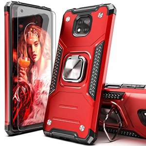 IDYStar Moto G Power 2021 Case with Protectors,Moto G Power 2021 Cover,Hybrid Drop Test Cover with Car Mount Kickstand Durable Shockproof Slim Fit Pr