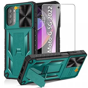 for Motorola Moto G-5G 2022 Case: Military Grade Shockproof Protection Cover with Kickstand | Matte Textured Rugged Protective TPU & Drop Proof Sturd
