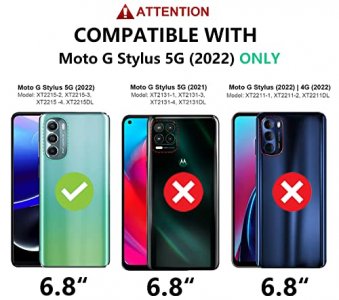 for Motorola Moto G-Stylus 5G-2022 Case: Military Grade Drop Proof Protection Cover with Kickstand | Matte Textured Rugged Shockproof TPU | Protectiv