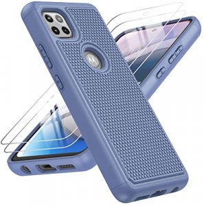 for Motorola One 5G Ace (One 5G UW Ace) Case: Dual Layer Protective Heavy Duty Cell Phone Cover Shockproof Rugged with Non Slip Textured Back - Milit