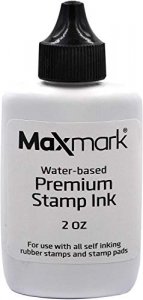 MaxMark Premium Refill Ink for Self Inking Stamps and Stamp Pads, Black Color - 2 oz.