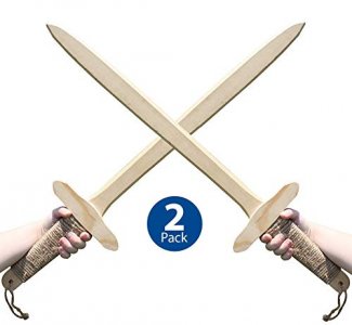Adventure Awaits! - 2-Pack - Wooden Toy Sword - Handmade - Lightweight Wood Toy Sword Set for Outdoor Play